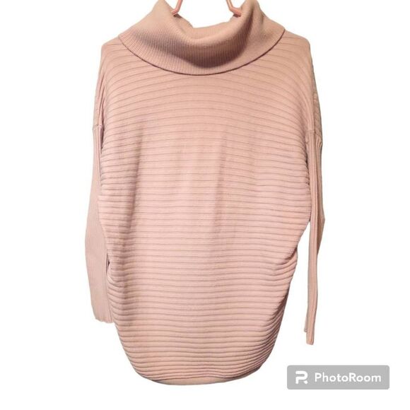 Chico's Cotton-Cashmere Blend Pink Cozy Ribbed Sweater Size 2 (L/12) - Picture 1 of 7